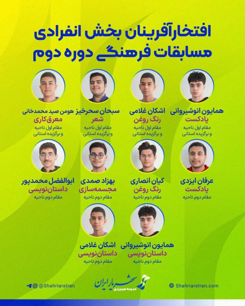 🎨 خلاقیت، زبان مشترک افتخارآفرینان شهریارایران